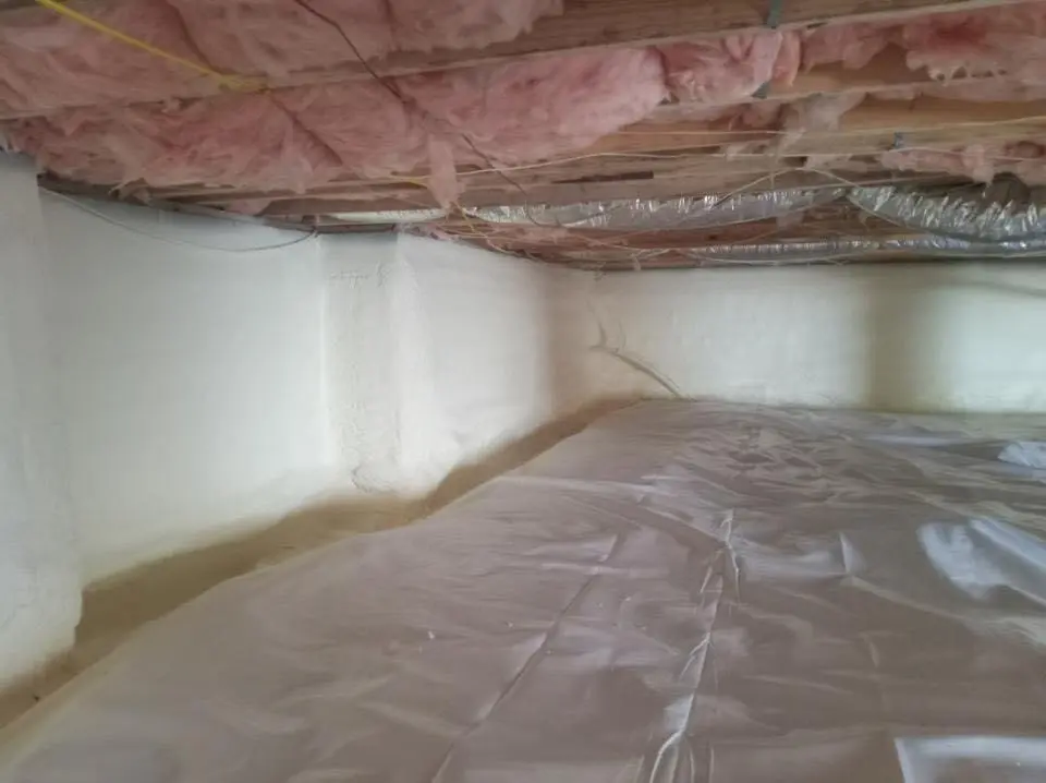 Crawl space encapsulation with closed-cell spray foam for Attic Insulation in Bluffdale